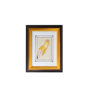 若奈 手绘！艺术家系列《黄金屋》现代简约法式东方玄关装饰画