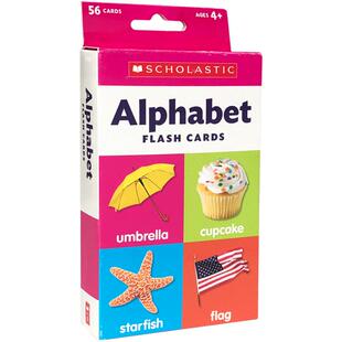 Scholastic学乐出版 Alphabet Flash Cards 双面卡片：字母表盒装 儿童早教认知左右脑开发识物卡 学习新单词英文原版亲子趣味