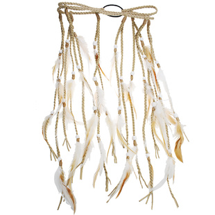 invia原创表演夸张头饰品波西米亚民族舞复古风羽毛发带草原藏式