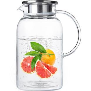 青苹果耐热玻璃凉水壶大容量1只防爆家用冷水壶煮茶壶养生壶