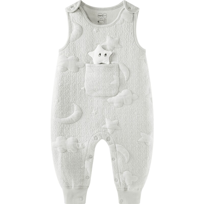 aqpa爱帕婴儿背心连体衣背带裤秋冬季保暖夹丝夹棉宝宝哈衣外出服