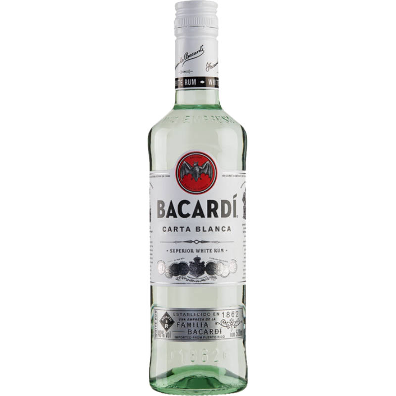 百加得（Bacardi）洋酒白朗姆酒500MLmojito莫吉托基酒调酒