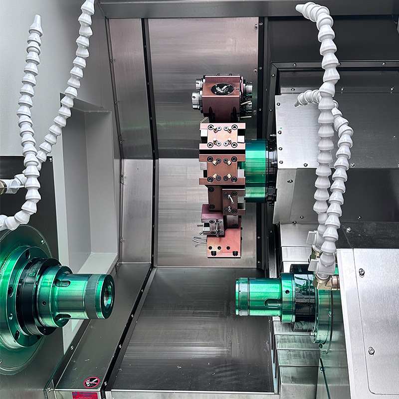 广东锐锋机械6146SY双主轴单刀塔车铣中心 一次加工成型