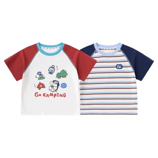【两件装】嘟嘟家儿童t恤纯棉夏季男童短袖2026新款女童上衣卡通