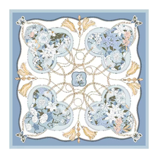 上海故事2025新款真丝印花桑蚕丝大方巾女丝巾妈妈款送长辈礼盒装