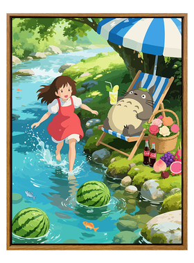 宫崎骏的夏天diy数字油画涂色画