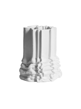 森度家居花器样板房软装白色花瓶条纹波纹书房客厅茶几玄关摆件