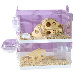 仓鼠笼子专用金丝熊过冬笼子亚克力双层超大豪华别墅便宜大的套装