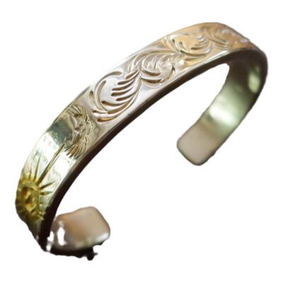 znative错金老鹰射线唐草手镯