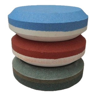 小号圆形砂轮粗细双面磨刀石户外迷你磨刀石小油石方便携带小块石