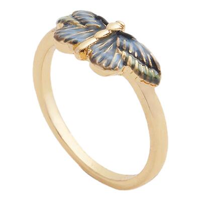 Fable蓝色艺术蝴蝶戒指珐琅装饰浪漫首饰小众精致礼物送女友