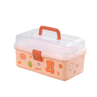 化妆品收纳箱防尘药箱护肤品口红收纳盒化妆刷美甲置物箱画笔箱子