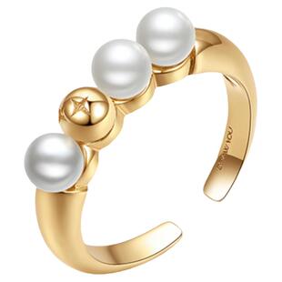 一分佐祐 传福珍珠戒指轻奢小众高级感新中式可调节开口戒