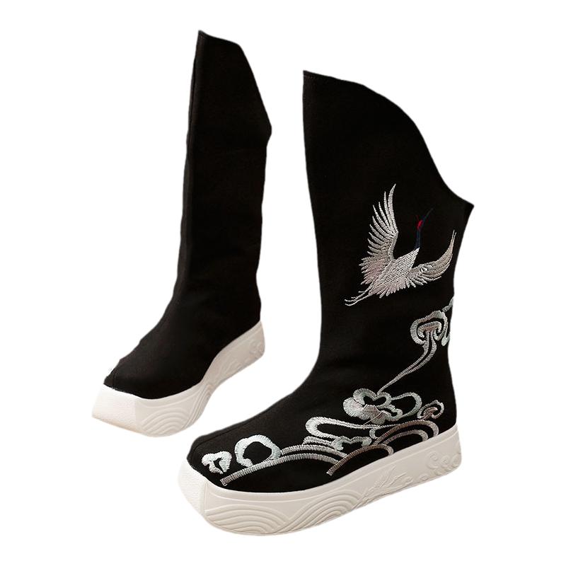 古风汉服男鞋宋明制内增高古装厚底皂靴刺绣中式婚鞋飞鱼服朝靴子