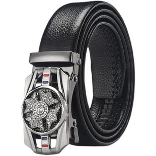 皮带男士真皮商务潮流个性白色时来运转自动扣腰带百搭中青年裤带