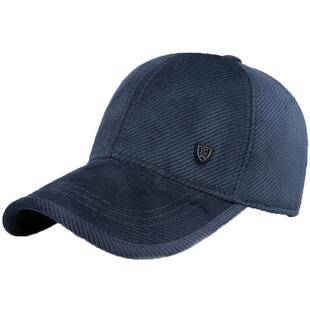 秋冬季帽子男士灯芯绒爸爸棒球帽护耳加绒防寒鸭舌帽中老年人爷爷