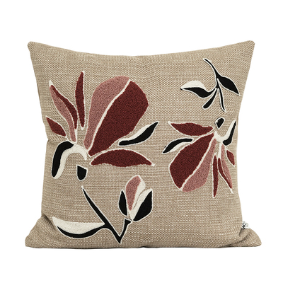 BACKTO卜凸木兰东方中古沙发抱枕新中式绣花靠枕床头靠垫红色