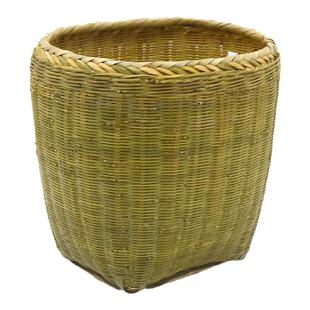 竹编方形茶叶采摘篓子车篓椭圆形背篓水果采摘收纳竹篮子摆放道具