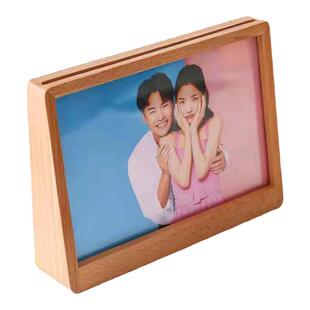 T型实木相框 DIY创意现代简约桌面摆台北欧风6寸7寸8寸长方形框架