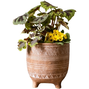 掬涵红陶花盆陶土粗陶复古大号陶盆多肉透气陶罐家用瓦盆大口径