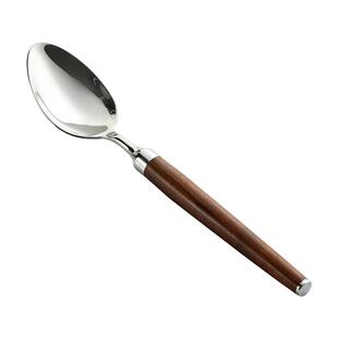 onlycook 红贵宝木勺子高颜值木柄304不锈钢餐勺尖头圆头饭勺汤勺