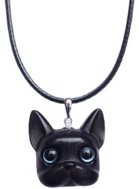 设计师小狗法斗呆萌原创吊坠项链