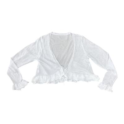 包芯纱系带开衫花边上衣