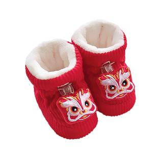 秋冬季0-6-12月新生婴儿鞋子宝宝学步鞋男女一岁加绒加厚保暖棉鞋