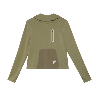 半圆女装原创女装[运动]2024秋冬加绒保暖拼接宽松连帽卫衣女上衣