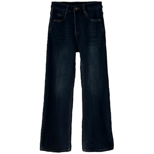 超模腿！高腰显瘦加厚加绒微喇牛仔裤女冬季裤子修身提臀喇叭裤冬