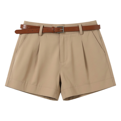 纯色中腰百搭休闲款短裤