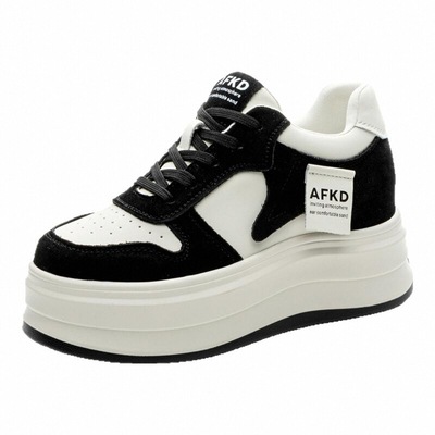 隐形增高10cm真皮软底小白鞋显瘦