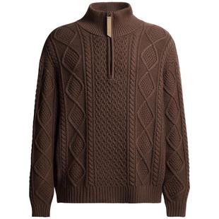 CHINISM丨立领半拉链绞花毛衣男冬季美式复古针织衫男士休闲上衣