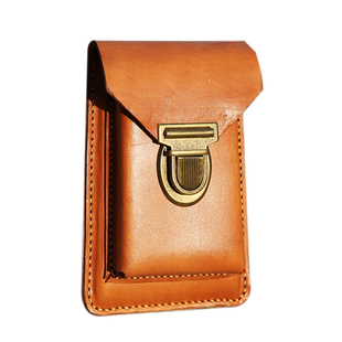 头层硬牛皮手机包双层两部手机包植鞣牛皮定型腰包复古风格包邮