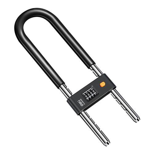 得力密码锁u型锁玻璃门锁防水防锈挂锁家用大门u形锁门锁插锁U型