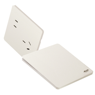 德力西奶油风超薄开关插座面板哑光磨砂家用16a五孔290岩彩砂砾白