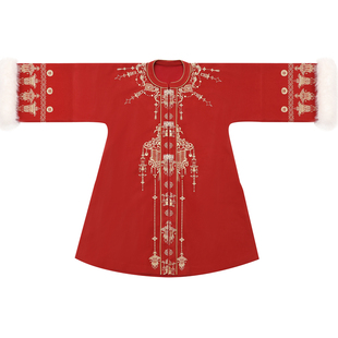 雨瀚黎【张灯结彩】原创明制汉服圆领长袄红色马面裙婚服拜年服女