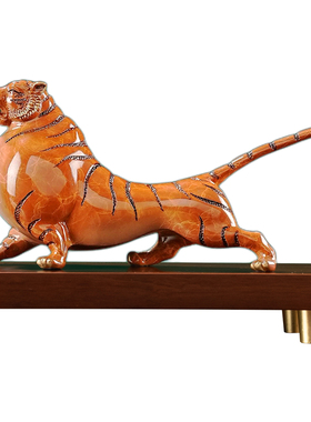 黄铜老虎招财摆件办公室装饰