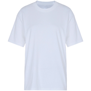 马天奴夏季新款女白色短袖t恤衫纯棉宽松上衣基础款时尚百搭流行