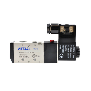 AirTAC亚德客插座式二位五通电磁阀 4v210-06 4V210 08B控制阀