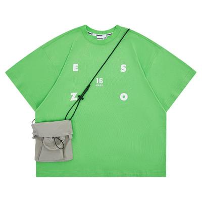 XXZXX潮牌配挎包字母印花短袖T恤