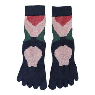 健身普拉提五指袜长筒瑜伽袜防滑中筒专业分指运动袜子女点胶