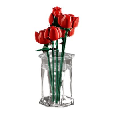 KGBOX乐高花束花瓶收纳10280玫瑰花10328亚克力展示盒防尘罩