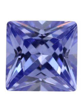 正方形直角车花浅坦桑蓝锆石裸石 公主方仿坦桑石合成蓝宝石配钻