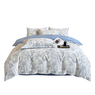 罗兰家纺纯棉磨毛四件套100全棉被套加厚床单双人4件套四季三件套