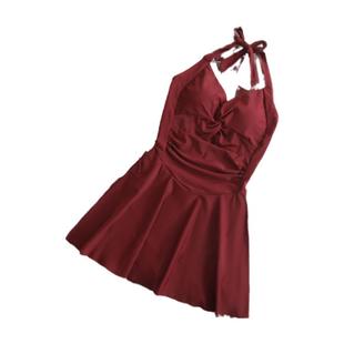 微胖女孩泳衣女裙式连体保守遮肚显瘦大码胖mm泡温泉度假泳装