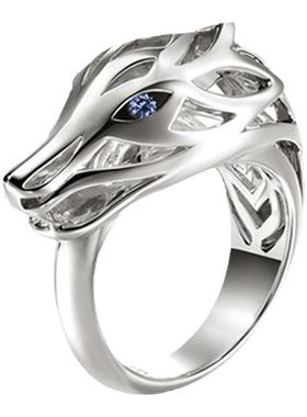 JH神龙蓝宝石封口戒指龙头小众