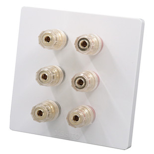 新艺四通86型纯铜音响接线柱插座5.1功放音箱喇叭音频口面板插座