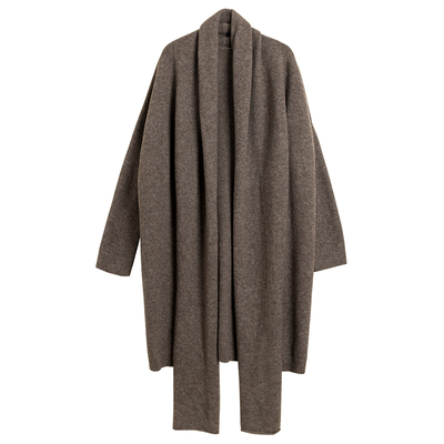 圈圈纱羊毛针织围巾领开衫