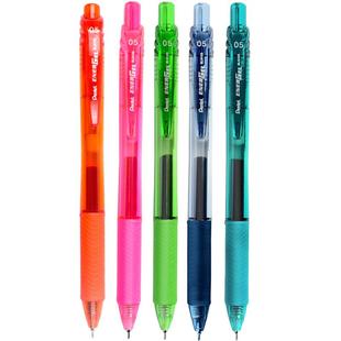 【自营】派通（Pentel）0.5mm中性笔速干水笔 不易晕染彩色按挚式半针管式签字笔BLN105  5支装适配LRN5笔芯
